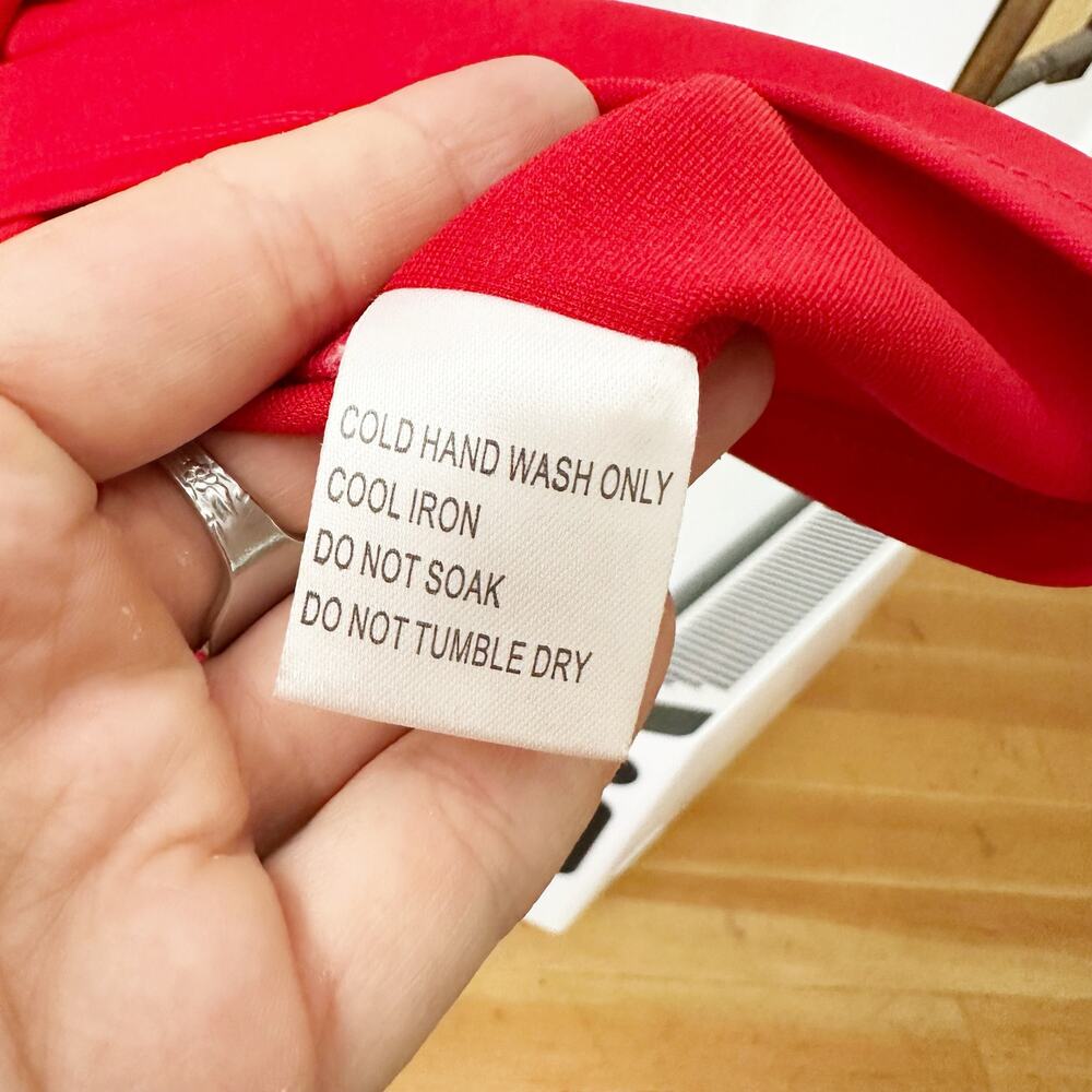 Hello Molly Bodycon Knee-Length Dress Red Knot Front sz M - Picture 8 of 10